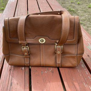 Vintage Hampton Coach Brown Leather Shoulder Bag D0793-11046